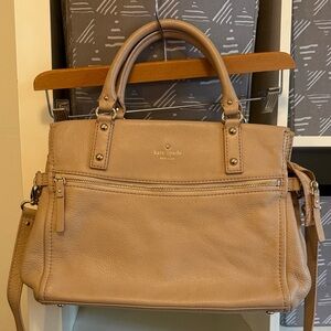 Kate Spade Beige Leather Satchel/Crossbody/Shoukder bag